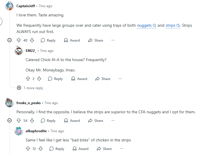 Chick-fil-a nuggets vs strips reviews 7