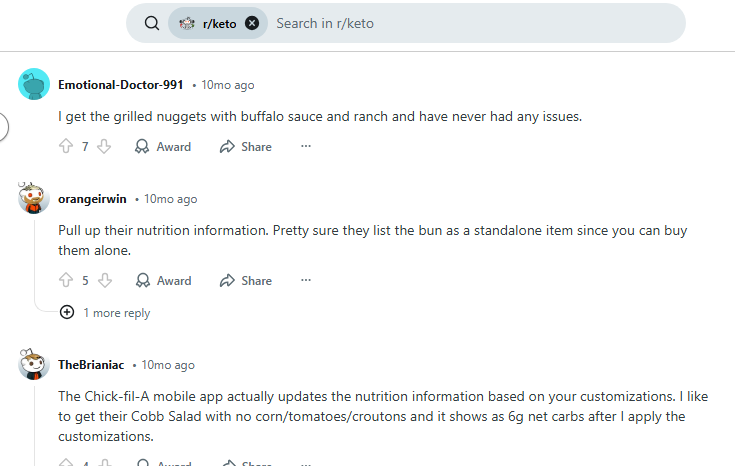 chick-fil-A keto by reddit 2